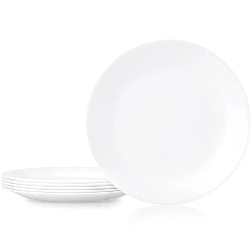 Corelle Livingware 6-Piece Dinner Plate Set, Winter Frost White