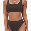 Pink Queen Women's Crop Top High Waisted Cheeky Bikini Set Two Piece Swimsuits Size S