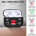 Gedicht for Airpods Pro Case, Cute Cool Red Heart Pattern TPU Soft Cases for Airpods Pro Case 1st Gen, Shockproof for Airpods Pro 2019 Case Men Women with Cleaner Kit & Keychain
