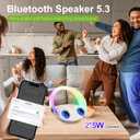 Bluetooth Speaker, 15W Fast Wireless Charging for Bedroom, Adjustable LED Night Light, 10W Portable Wireless Audio, Bluetooth 5.3 Speakers Wireless for iPhone, 2400mAh