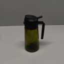 Olive Oil Dispenser and Oil Sprayer  16oz/470ml Glass Light-Proof Oil Pourer for Kitchen, Air Fryer, Cooking, Salad, and BBQ (Black)