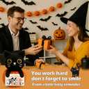 2 x Hocus Pocus Sign Magical Halloween Decor Gift, Mini Black Cat Plush Pumpkin Toy, Witchy Cute Halloween Decor for Women Friend Coworker Handmade Crochet Fall Autumn Table Tiered Tray Ornament