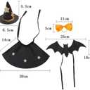 Halloween Wine Bottle Covers 6-Piece Set: Mini Witch Hats Orange Bow Tie, Cape, Bat Wings - Witch Hat Mini for Crafts, Halloween Alcohol Accessories, Wine Bottle Toppers, Party Decor