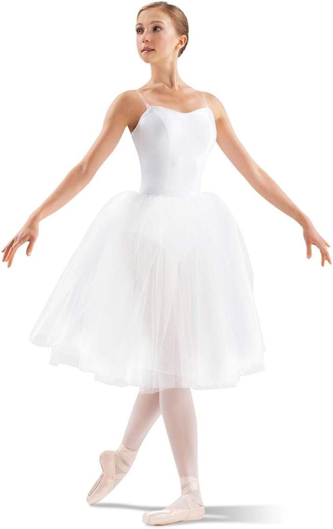 Leo Women's 24" Soft Tulle Juliet Dance Tutu Skirt, White 