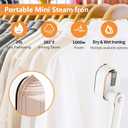 Portable Handheld Steamer for Clothes, 2-in-1 Ironing & Steaming,180 Rotatable Multi-Directional, Mini Travel Steamer,suitable for clothing of the majority of sizes/thickness for Dorm Room, White