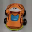 Prextex 2 Pack Cartoon Remote Control Cars for Toddlers - Police Car and Race Car with Steering Wheel Controllers and Lights - Different Frequencies So Both Can Race Together - Toddler Gift 18+ Months