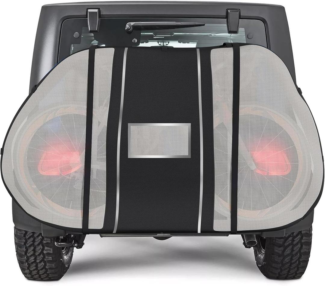 Bike Cover for Transport on Rack, 600D Oxford Cloth Bike Covers for 2 Bikes on Rear Bike Rack Waterproof & Heavy Duty Bicycle Rack Covers for Car Hitch Travel Storage (For 2 Bike)