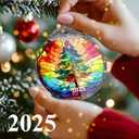 2 x Christmas Tree Ornaments, Stained Glass Effection, 4 Inch Acrylic Ornament, White Elephant Gifts, Holiday Decor, Christmas Ornament 2025, Tree Ornaments, New Year Decorations