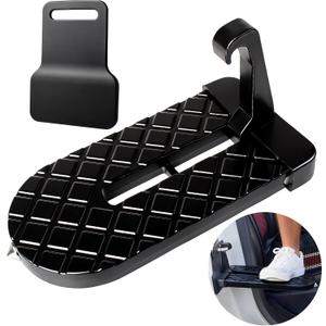 Car Door Step for Car Roof Access, Foldable Non-Slip Ascent Latch Pedal Rack with Scratch Proof Rubber Pad for Universal Cars SUVs Trucks Vans(Black)