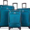 American Tourister Pop Max Softside Luggage with Spinner Wheels, Teal, 3-Piece Set (21/25/29)