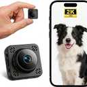 Shibet Hidden Camera, Mini Nanny Cam Wireless with Free Cloud, 2K HD Security Camera WiFi/Offline Recording, Motion Detection & Night Vision for Pet/Baby Monitor with Magnetic Mount