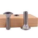 1/2-13 x 1-1/2" Carriage Bolts Screws, 18-8 Stainless Steel 304, Round Head, Square Neck, UNC Fully Machine Coarse Threaded,5Pcs