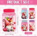 Tinlade 36 Pcs Valentine's Day Mason Jar Bags Bulk 4.1 x 6.9 Inch Cute Valentines Gnomes Stand-up Resealable Candy Gift Bags for DIY Valentine Exchange Party Favors (Multiple Styles,Multicolors)