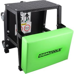 OEMTOOLS 24904 Mechanic Stool and Step Stool, Rolling Stool Adjustable, Shop Stool 300 Lb. Capacity, Thick Padded Shop Chair Vinyl Seat, Work Seat Five Swivel Casters for Easy Maneuverability