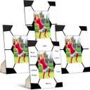 6 Pcs 8'' x 10'' Soccer Picture Frame Wooden Senior Night Photo Frames Gifts Sport Pattern Decor for Tabletop Display Home Hotel Office Decoration, Fits Display 4'' x 6'' Photos