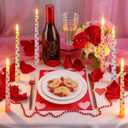 Treela 12 Pcs Valentine's Day Conversation Heart Candles 9.8 Inch Candy Heart Taper Candle Unscented Candlestick for Wedding Anniversary Home Party Supplies Restaurant Dining Table Decoration 6 Colors