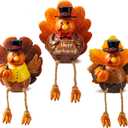 JOYIN 3 PCS Thanksgiving Turkey Tabletop Centerpiece Decor, Resin Turkey Figurines, Thanksgiving Decoration, Autumn Decor, Fall Harvest Home Decorations, Indoor Kitchen Decor, Party Supplies