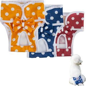 Dog Diapers for Small Female Dogs, Washable Heat Pants, Pack of 3,Reusable Period Underwear for Puppies in Heat, Medium (Large)