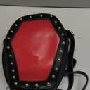 Gothic Coffin Shape Fashion Purses and Handbags for Women Halloween Shoulder Bag Backpack (Black Wings)