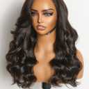 ASHINE 13x6 Body Wave Lace Front Wigs Human Hair Pre Plucked 180 Density HD Transparent Glueless Lace Frontal Wigs with Baby Hair for Women Natural Black 22 Inch