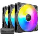 Antec Tranquil 140 ARGB, 140mm x 25mm Case Fans, ARGB PWM Fans, 1500RPM, 89.72CFM, 1.82mmHO, 4 Pin PWM & 3 Pin LED Connector, 120mm Fan, Tranquil ARGB Series 3 Packs