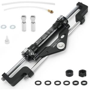 300HP Front Mount Hydraulic Steering Cylinder with Two-Way Lock Valve Fits for SeaStar Steering Cylinder HC5345-3 and Outboard Boats up to 300HP, Max Pressure 10.3Mpa/1500PSI