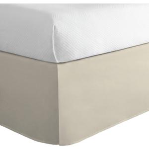 Todays Home Classic Tailored Bed Skirt Dust Ruffle, Cotton Blend Design, 14" Drop Length, California King, Buttercream