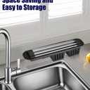 Roll Up Dish Drying Rack,Expandable Over The Sink Dish Drainer,Stainless Steel Kitchen Rolling Sink Rack with Utensil Holder,Length Up to 22.3" (Black)