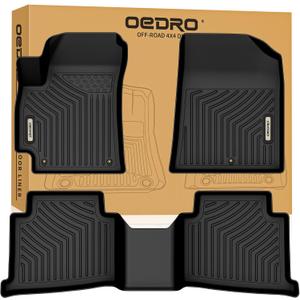 OEDRO Floor Mats Fit for 2021-2026 Kia Seltos, All Weather TPE Car Liners Custom Fit Seltos S, SX, LX, EX, X-Line Accessories, 1st and 2nd Row