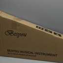 38in Beginner Guitar Acoustic Guitar Basic Starter Kit Tuner Capo Strings Winders Strap Picks Student Kids Adults Guitar Pickguard with Gig Bag (black)