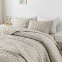 WDCOZY Light Beige Quilt King Size Bedding Set with 2 Pillow Shams, Lightweight Soft Bedspread Coverlet, Thin Comforter Bed Cover for All Season, 3 Pieces, 104x90 inches