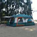 KTT Extra Large Tent 12-14 Person,Family Cabin Tents,2 Bay-Windows,2 Rooms and 3 Doors 3 Windows with Mesh,Waterproof,Straight Wall,Double Layer,Big Tent for Outdoor,Picnic,Camping