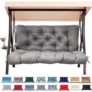 Outdoor/Indoor Swing Replacement Cushion, 2 or 3 Seats Bench Cushions with Backrest, Thicken 4" Recliner Seat Pad for Garden/Patio, Waterproof Premium Tufted Cushion with Ties(Dark Gray-40x40x4in)