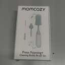 Momcozy Bottle Brush Kit, Innovative Push-Press Design for Better Cleaning - Baby Bottle Cleaner Brush for Baby Bottle, Breast Pumps, Nipples, and More - Can Generate Foam for Better Cleaning, Green (Press Bubble Style)