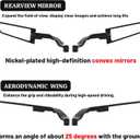 XINGWU Motorcycle Mirrors Adjustable Rotating Rear View Mirror Stealth Wind Wing Side Mirror for Z400 Z650 Z900 1290 Super Duke R Evo ABS 390 Duke Street Bike (Normal)