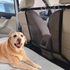 Car Dog Net Barrier, 21 x 21 in Adjustable Mesh Obstacle Car Dog Barrier Net Car Back Seat Pet Fence Car Pet Isolation Protective Network, Easy to Install and Clean