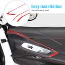 Car Inner Door Armrest Panel Cover Trim for Corvette C8 Z06 2020-2025, Car Interior Decoration Accessories Carbon Fiber (Red carbon fiber-Armrest frame)