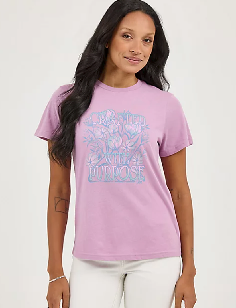 Women's Sketched Flower Graphic Tee, Size S
