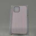 Jusy Compatible with MagSafe Striped Phone Case for iPhone 12/12 Pro, Cute Aesthetic Magnetic Soft TPU and Hard PC Protective Phone Cover for Women Girls (Matte) - Pink and White