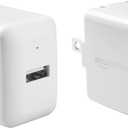 Amazon Basics 12W One Port USB-A Wall Charger (2.4A) for Phones (iPhone 15/14/13/12/11/X, Samsung, and more), Pack of 2, White