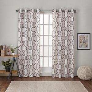 EXCLUSIVE HOME Kochi Light Filtering Linen Blend Grommet Top Curtain Panel Pair, 54"x96", Natural