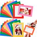 Soaoo 60 Pcs Magnetic Picture Frames Wallet Size 2.5 x 3.5 Inches Reusable Magnetic Photo Sleeves Picture Frame Holder for Home Cabinet Office Graduation Xmas Anniversary (Multicolored)