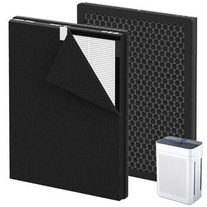 2 Pack K2 Replacement Filter Compatible with LUNINO K2, Double-Sided Filters for Home Large Room up to 3000sq.ft, H13 True HEPA and Activated Carbon Filter