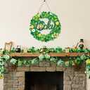 Yalikop St Patrick's Day Wreath for Front Door Wooden Door Decoration Sign Lucky Shamrock Wall Sign Irish Welcome Saint Patricks Day Hanging Decor Hanger for Party Outdoor Indoor