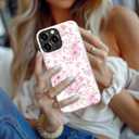 STARVIP for iPhone 14 Pro Max Case Cute – Wireless Charging Compatible – Dual-Layer Shockproof Protection with Stylish Wildflower Design – Protective Cover for Women - Romantic Pink Bloom