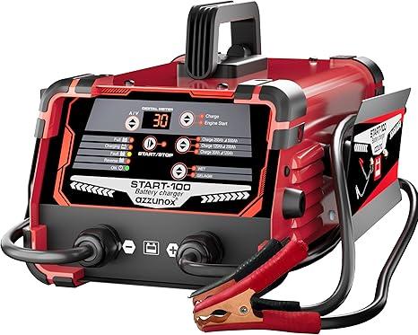 AZZUNOX 12V 24V Car Battery Charger & Engine Starter, 030A Automatic Battery Maintainer, 130 Cranking Amps, Jump Starter & Smart Trickle Charger, for Standard, AGM, Gel & DeepCycle Batteries