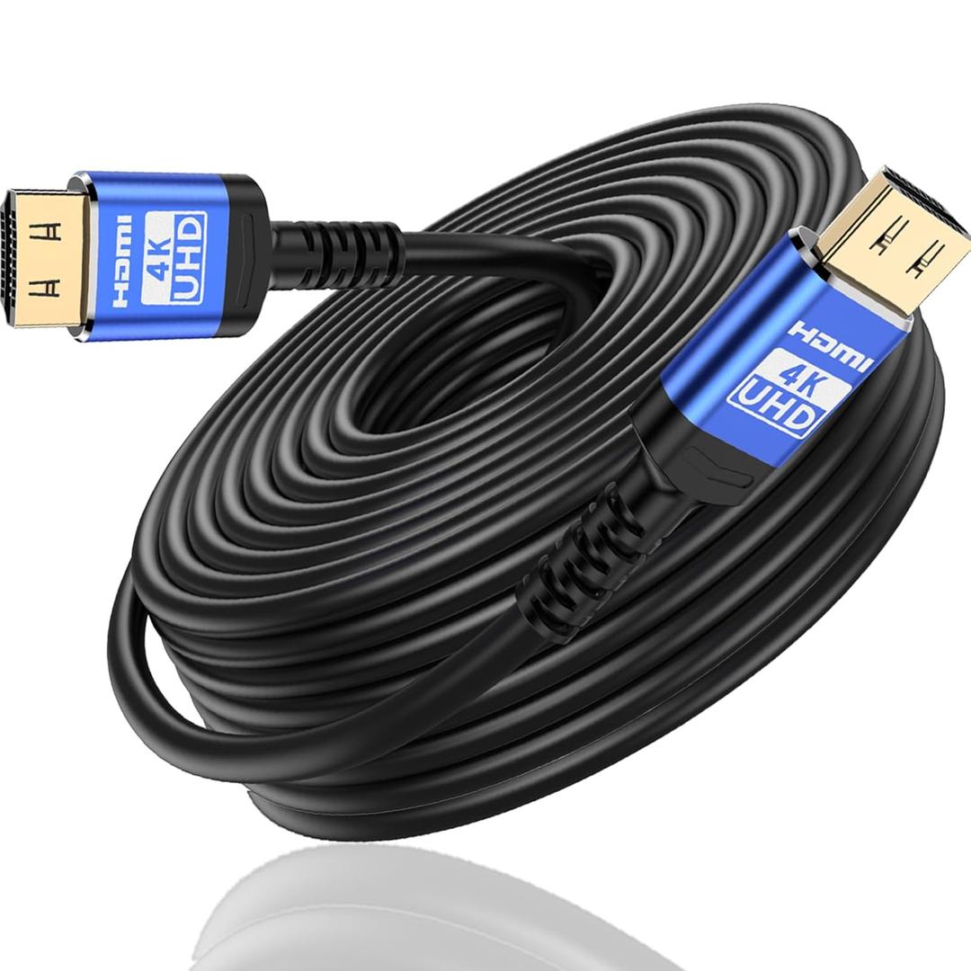 18Gbps hdmi Cable 50ft with Gripping Connectors,4k Ultra high Speed Ethernet 2.0 Flexible Cord Support 4K@60Hz HDR,HDCP2.2,ARC,3D and CEC for HDTV/PS4/3/Xbox/Monitor/Projector ect