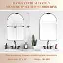ANDY STAR Arched Mirror, Black Bathroom Mirror in Stainless Steel Metal Frame, Arch Top Rounded Corner 1 Inch Deep Set Design Wall Mount Hangs Vertical