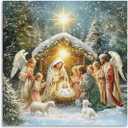 Nativity Scene Diamond Art Kits, Christmas 5D Diamond Painting, Room Aesthetic Wall Decor, 12x12inch (30x30cm), Unframe-style