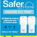 Safer Home Indoor Plug-in Fly Trap - SH502-2SR - Effective Fruit Fly Traps for Indoors, Gnat Traps for House Indoor, 800 Total Sq Ft Protection - 1 Devices + 1 Glue Cards, 1 Piece